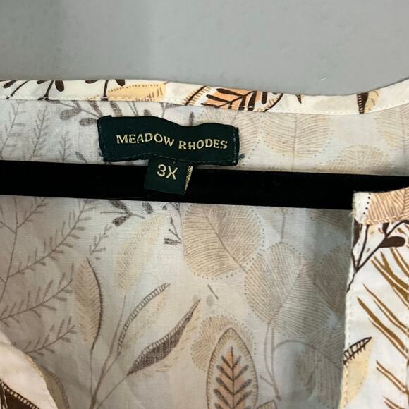 Meadow Rhodes Women’s Dress 3X Boho Fall Tiered Maxi Short Sleeve Cotton Cottage - Picture 4 of 5